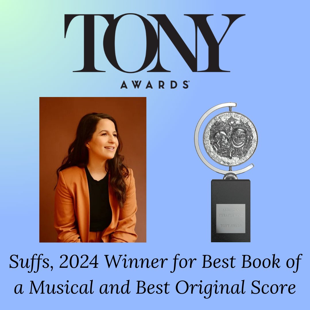Congratulations to Shaina Taub, winner of the 2024 Tony Awards for Best Book of a Musical and Best Score for Suffs!

Suffs is forthcoming from TCG Books.