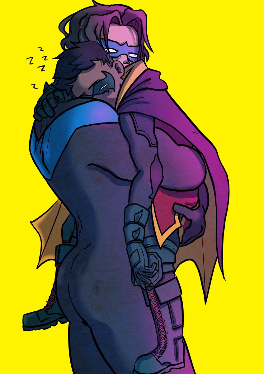 VinterC's tweet image. Comfort characters=Richard being a total dad to Damian.  #dccomics #batfamily #batman #robin #nightwing