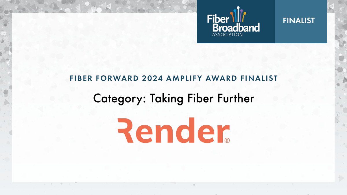 RenderNetworks's tweet image. Honored to be named a finalist in the @fiberbroadband&apos;s Fiber Forward 2024 AMPLIFY Awards for &apos;Taking Fiber Further&apos;. 

This recognition is shared with @IrbyConst and our customers achieving benchmark results for their communities. 

View all finalists: bit.ly/3VK3pWH
