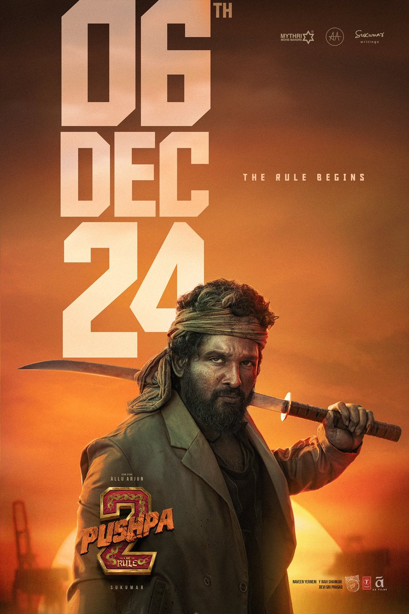 Pushpa (@pushpamovie) on Twitter photo We intend to give you the best ๐ฅ
The wait increases for a memorable experience on the big screens.
#Pushpa2TheRule Grand release worldwide on 6th DECEMBER 2024 ๐ฅ๐ฅ
His rule will be phenomenal. His rule will be unprecedented โค๏ธโ๐ฅ
Icon Star <a href="/alluarjun/">Allu Arjun</a> <a href="/iamRashmika/">Rashmika Mandanna</a> <a href="/aryasukku/">Sukumar</a> We intend to give you the best ๐ฅ
The wait increases for a memorable experience on the big screens.
#Pushpa2TheRule Grand release worldwide on 6th DECEMBER 2024 ๐ฅ๐ฅ
His rule will be phenomenal. His rule will be unprecedented โค๏ธโ๐ฅ
Icon Star <a href="/alluarjun/">Allu Arjun</a> <a href="/iamRashmika/">Rashmika Mandanna</a> <a href="/aryasukku/">Sukumar</a>