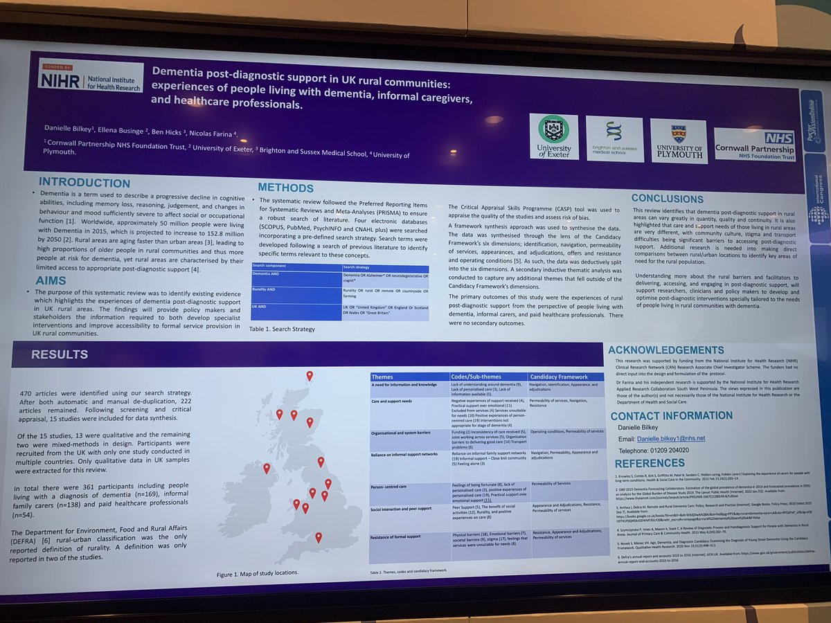 Presenting stage 1 of the ‘rural dementia project’ 🙌🏻 <a href="/CPFTResearch/">CFT Research</a>  #RCPsychIC