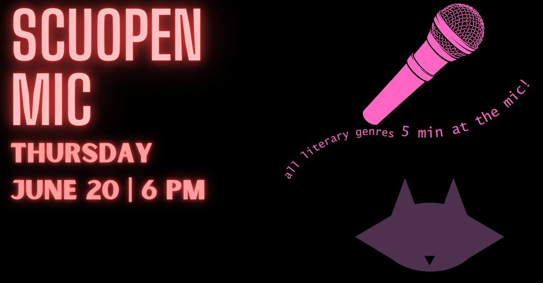 Everyone gets 5 minutes at the mic. Sign up begins at 5:45. Everyone is welcome.