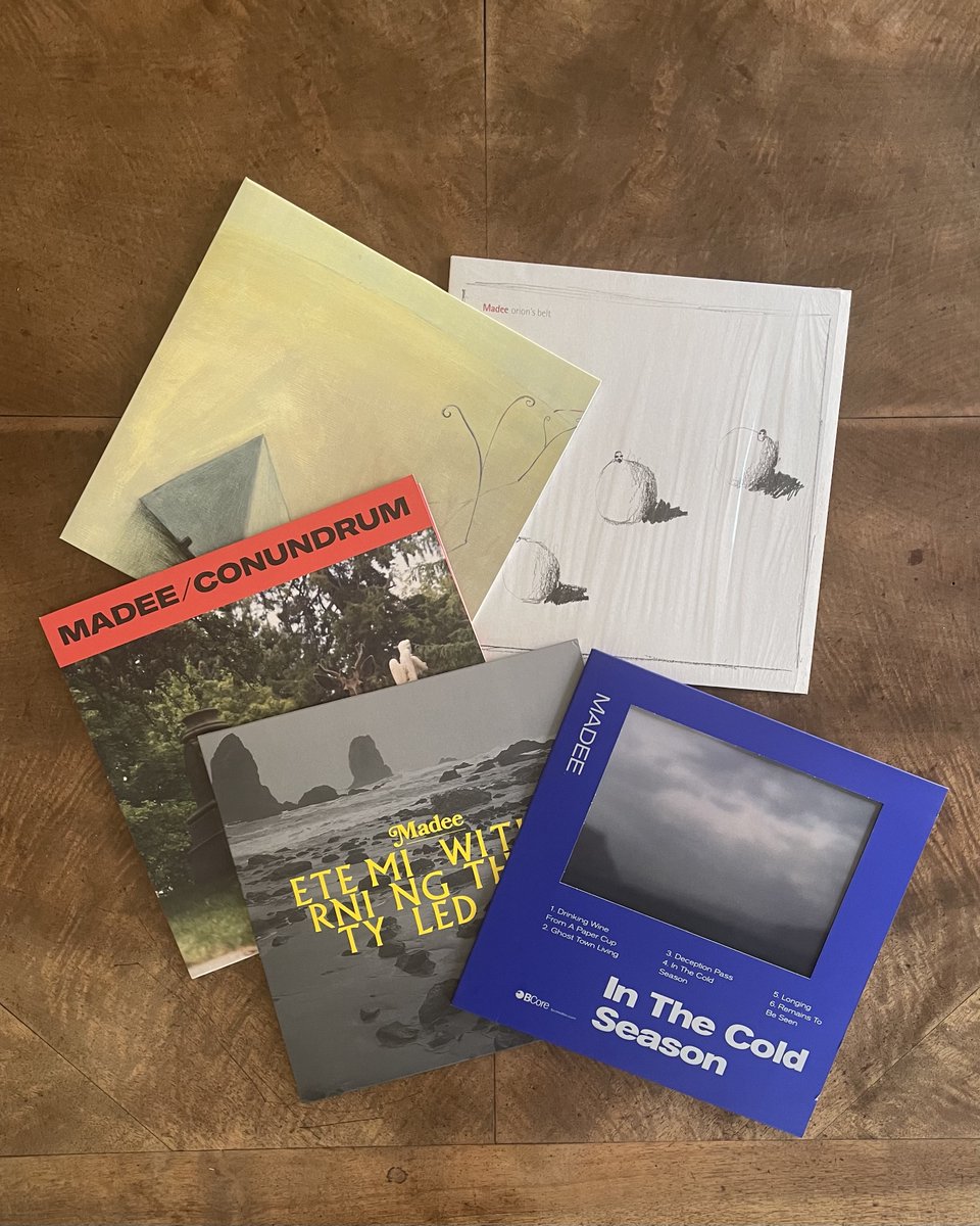 Clásicos ❤️⁣⁣
<a href="/madeesongs/">Madee</a>⁣
.⁣⁣
Madee "Conundrum" LP 2023⁣
Madee "Eternity Mingled With The Sea" LP 2021⁣
Madee "In The Cold Season" LP 2021⁣
Madee "Orion's Belt" LP 2004⁣
Madee "Secret Chamber" CD 2003, LP Reissue 2017⁣
😍 still available⁣
bcstore.bcoredisc.com/banda/madee/