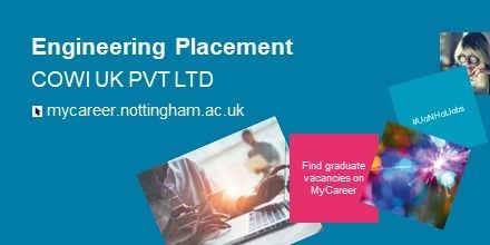🔋 Passionate about green engineering? Join Cowi UK for a 12-month placement starting September 2024. Shape a sustainable future by working on prestigious infrastructure projects. Basic engineering skills required. #UoNHotJobs buff.ly/45hSRkM