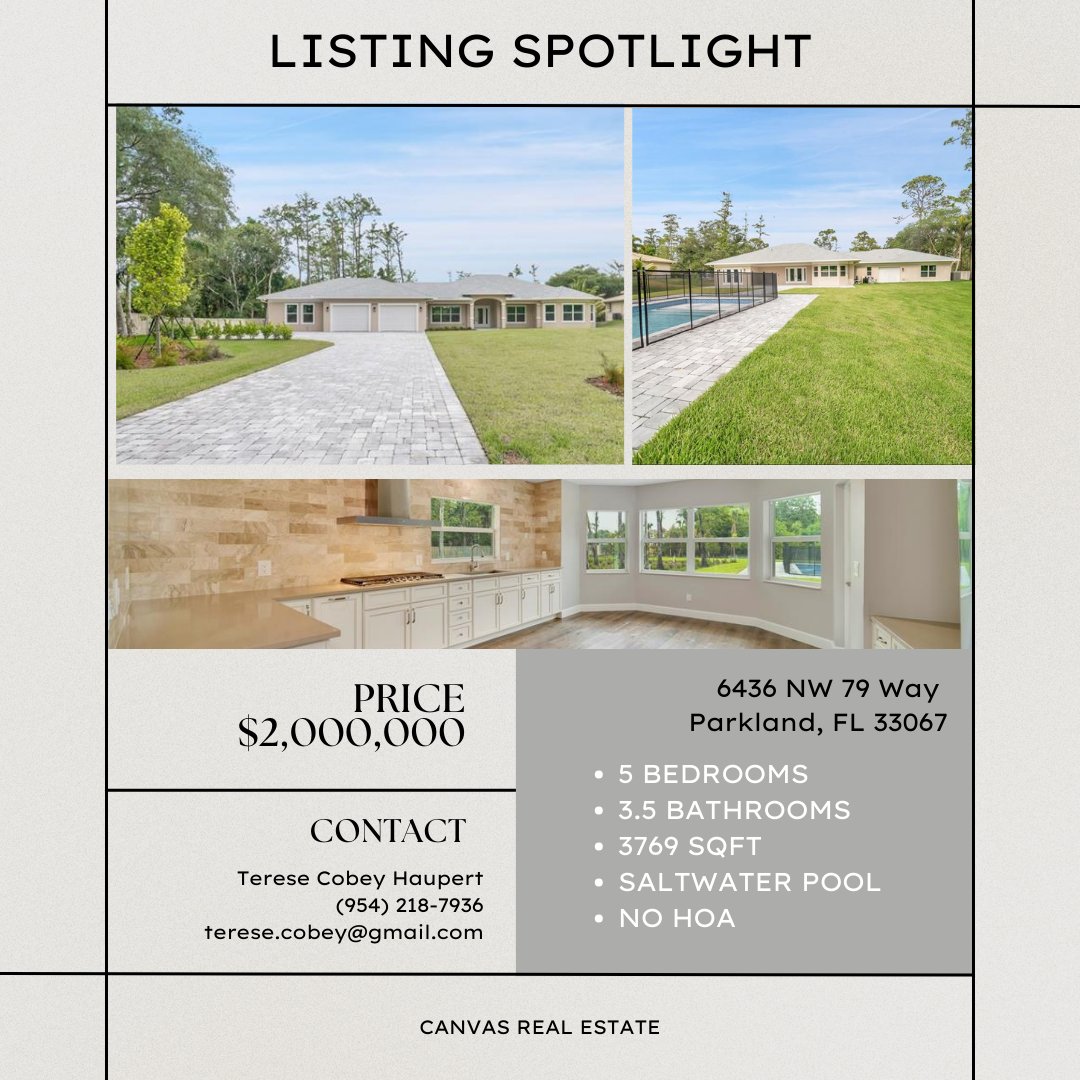 🏡✨ STUNNING NEW CONSTRUCTION in PRISTINE PINE TREE ESTATES! Main house: 3 bed, 2.5 bath + 2 bed/1 bath MOTHER-IN-LAW SUITE. Dive into the Saltwater POOL, enjoy lush landscaping, and outdoor kitchen potential. NO HOA!🌴🏊‍♂️🏠 #NewConstruction #CanvasRE #NoHOA