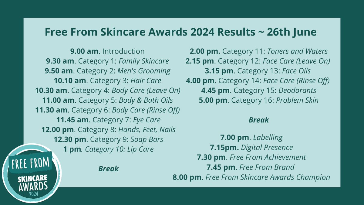 Free From Skincare Awards tweet media