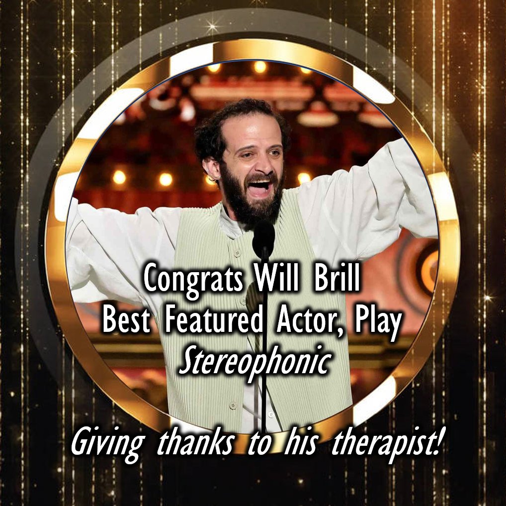 The 2nd shout out I love wasn't for a #stagemanager. #WillBrill <a href="/stereobway/">Stereophonic: On Tour</a> gave a big thanks to his #therapist! Love normalizing #therapy &amp; #mentalhealth! It's not #stagemanagement, but I appreciated so much, I gotta give him props! #TonyAwards #mental health