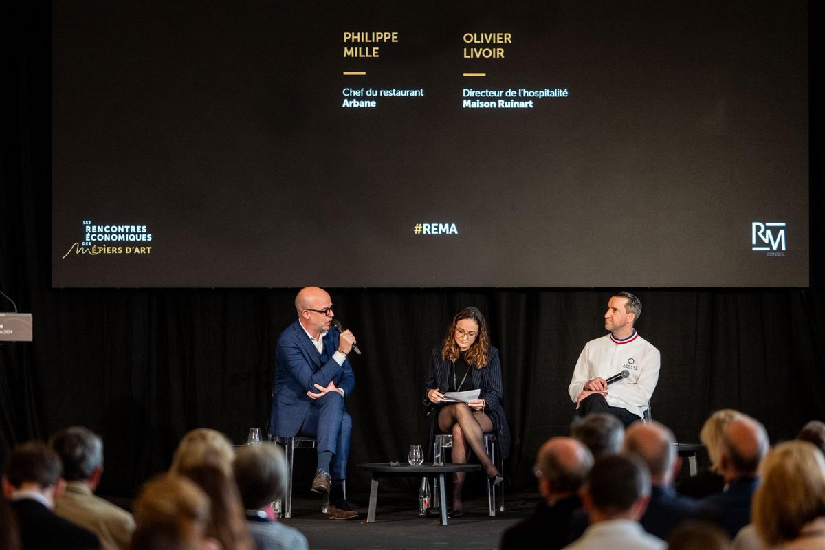 JCTrehan's tweet photo. À Reims pour la 2e édition des Rencontres économiques des Métiers d’art.

Cette année encore, avec le soutien de @LVMH, de nombreux acteurs du secteur sont réunis pour favoriser l’attractivité des métiers d’artisanat et la préservation de nos savoir-faire, symbole de l'exception culturelle française. #REMA 

@RomainMOUTON @ArnaudRobinet @MaisonRuinart @comitecolbert