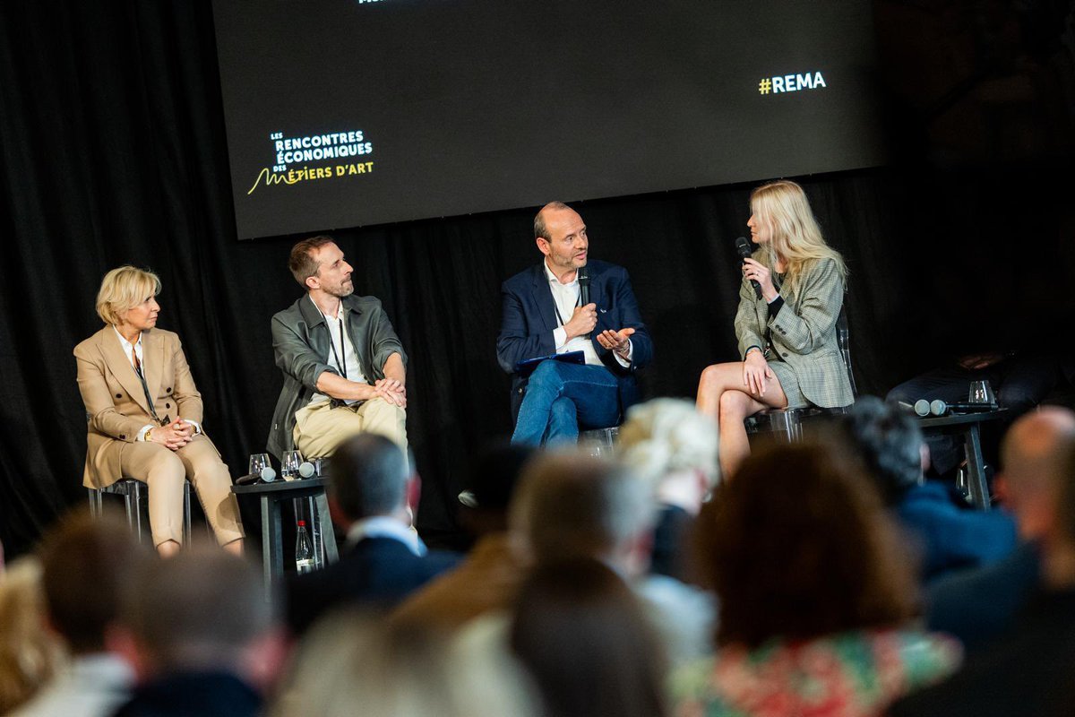 JCTrehan's tweet photo. À Reims pour la 2e édition des Rencontres économiques des Métiers d’art.

Cette année encore, avec le soutien de @LVMH, de nombreux acteurs du secteur sont réunis pour favoriser l’attractivité des métiers d’artisanat et la préservation de nos savoir-faire, symbole de l'exception culturelle française. #REMA 

@RomainMOUTON @ArnaudRobinet @MaisonRuinart @comitecolbert