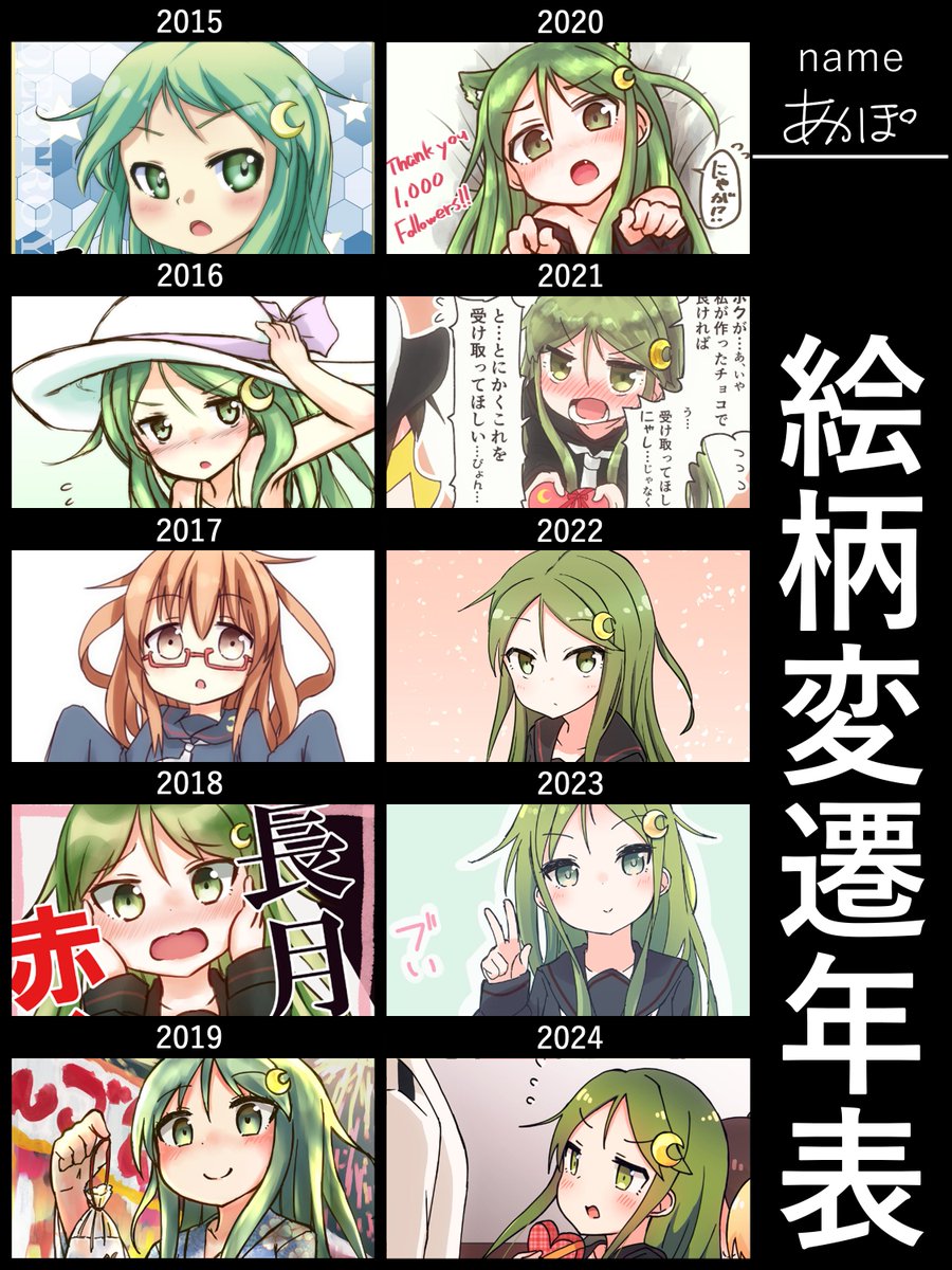 #絵柄変遷年表
2017年は息をしていなかったようです 