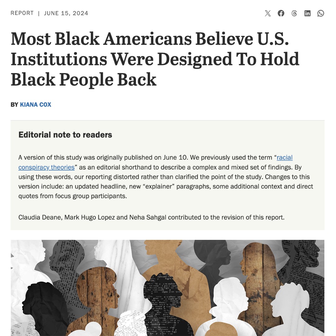 JustLeadersUSA's tweet image. UPDATE: @PewResearch has now posted an updated version of its report, removing all references to “racial conspiracy theories.”

View now: pewresearch.org/race-and-ethni…

#PewResearch #BlackAmericans #SystemicRacism #MassIncarceration #NotAConspiracyTheory
