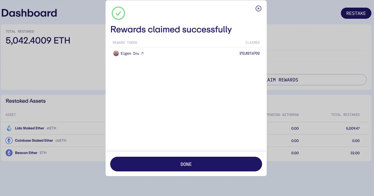 VladisMint's tweet photo. Claimed first @eigencloud rewards in Holesky
Bullish🔥
https://t.co/rU5WfKkEu0 https://t.co/3KvhGHFDxD