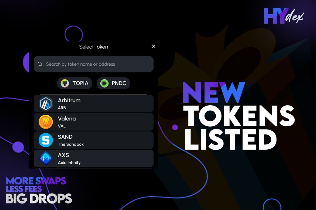 hytopiadex's tweet photo. ♻️♻️♻️
New Token Listings!
Hydex Swap now supports the following tokens. Easily swap for less fees then @Uniswap directly at https://t.co/FWzXDeD4EI
🪙 Lido Staked Ether
🪙 Shiba Inu
🪙 Arbitrum
🪙 Valeria
🪙 The Sandbox
🪙 Axie Infinity
🪙 Gala
🪙 Floki
🪙 Aethir
More Swaps ♻️ - Less Fees 🔻 - More Drops 🎁