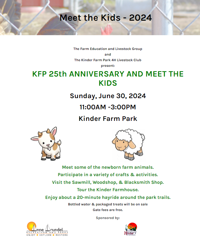 Birth2FiveAACPS's tweet photo. Únase a nosotros el domingo 30 de junio para celebrar el 25 aniversario de Kinder Farm Park. Disfrute de actividades divertidas, música en vivo y deliciosa comida mientras honramos un cuarto de siglo de comunidad y naturaleza. 🌳🎉
#KinderFarmPark #Aniversario #DiversiónFamiliar https://t.co/NIvhVYHVZt