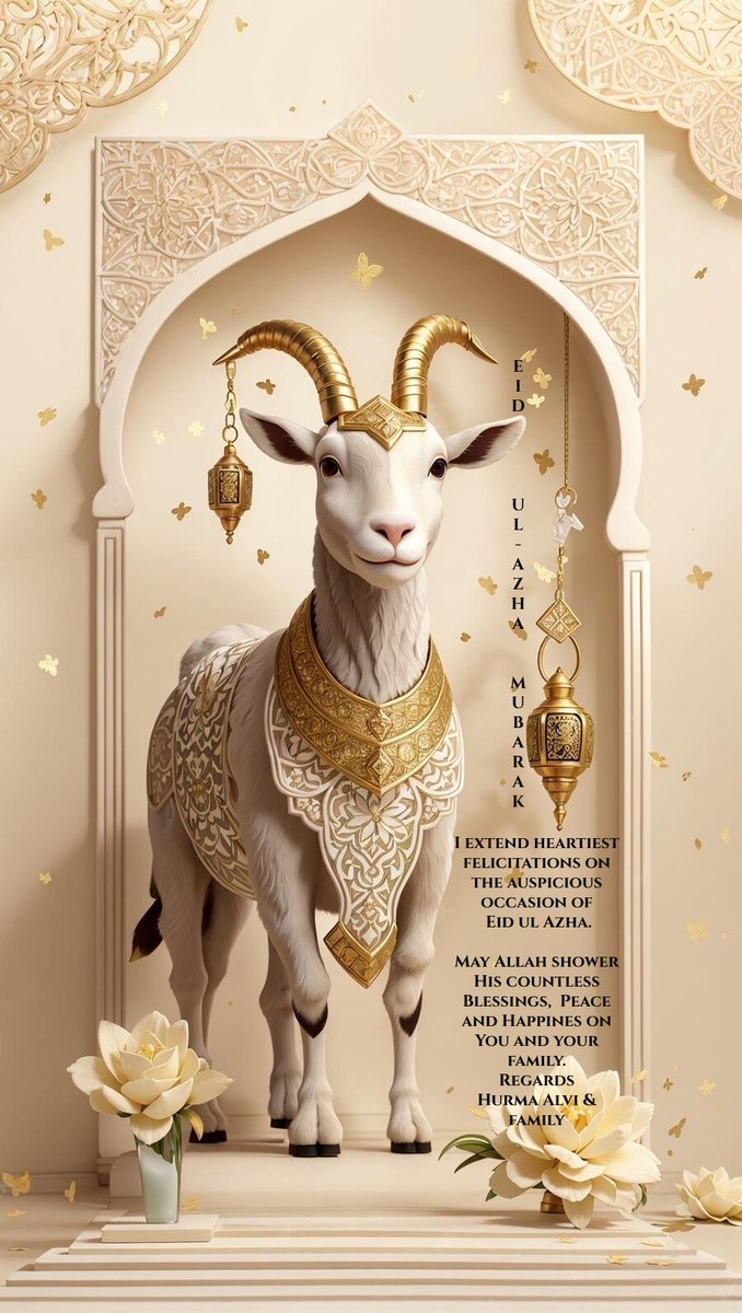 hurmaalvi's tweet photo. Eid Ul Adha is eid of sacrifice, and commitment to Allah’s orders, May Allah bless us with the same in all circles of life and help all amongst us, who are helpless, worried, and waiting for his rehmat. Ameen.
#EidAlAdha #EidUlAzah https://t.co/h1xmvkQQzb
