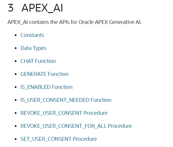 New APEX_AI package #orclapex 24.1

docs.oracle.com/en/database/or…