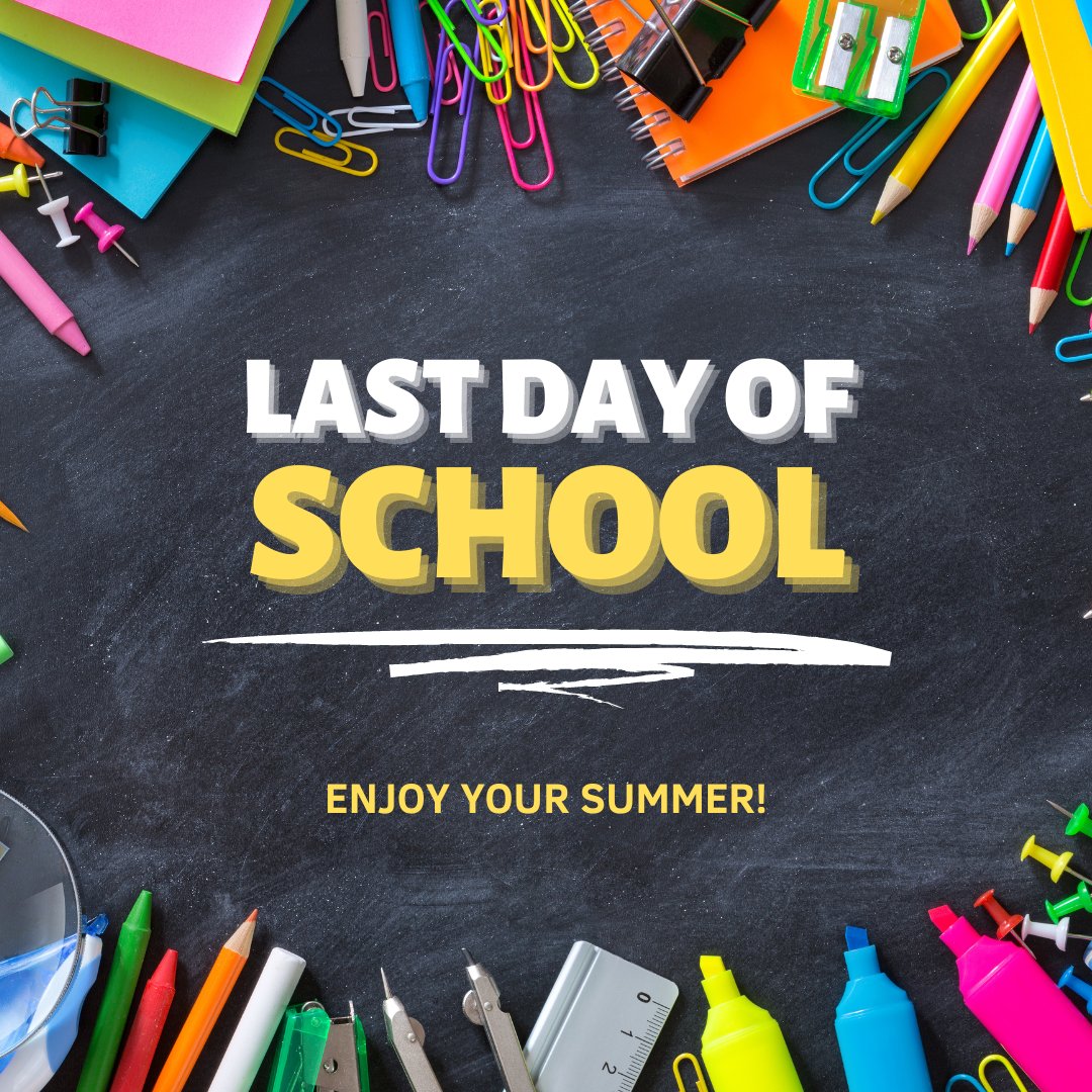 Happy Last Day of School! 

We hope you learned a lot over the past year! Have a safe and fun summer - we will see you back in the fall!