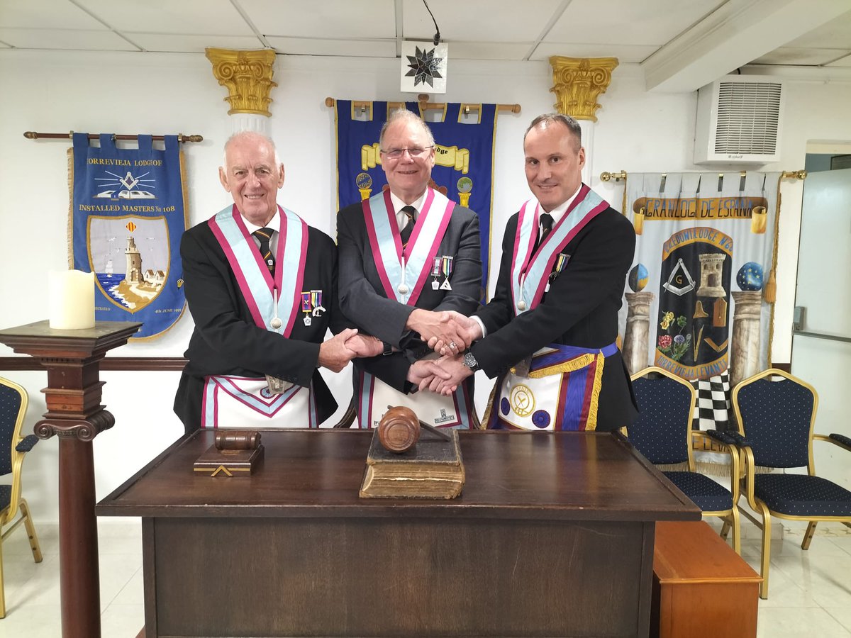 For most Lodges, work has paused for the summer recess, Quesada Summer Mark and RAM Lodge 1867 has only just started for the season with a RAM Elevation swiftly followed by a Mark Installation ceremony. They then retired to a local restaurant for Festive Board. <a href="/MarkMasonsHall/">Mark Masons' Hall</a>