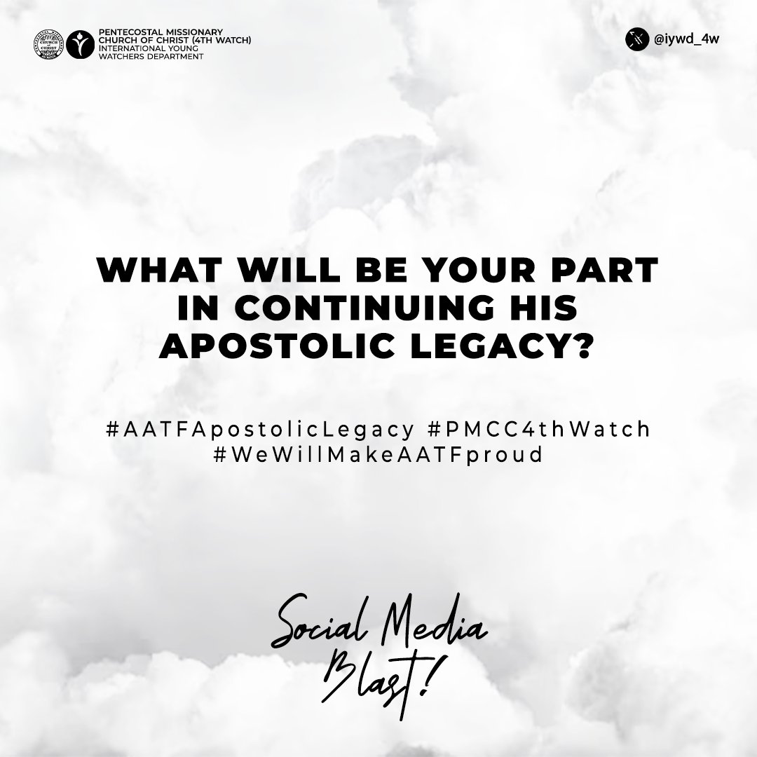To live is Christ and to die is gain! This is truly embodied in Apostle Arsenio Tan Ferriol. As young watchers, let's express our appreciation to the Goodman of the House by amplifying his memories throughout the world! 🩶

#AATFApostolicLegacy #PMCC4thWatch #WeWillMakeAATFproud