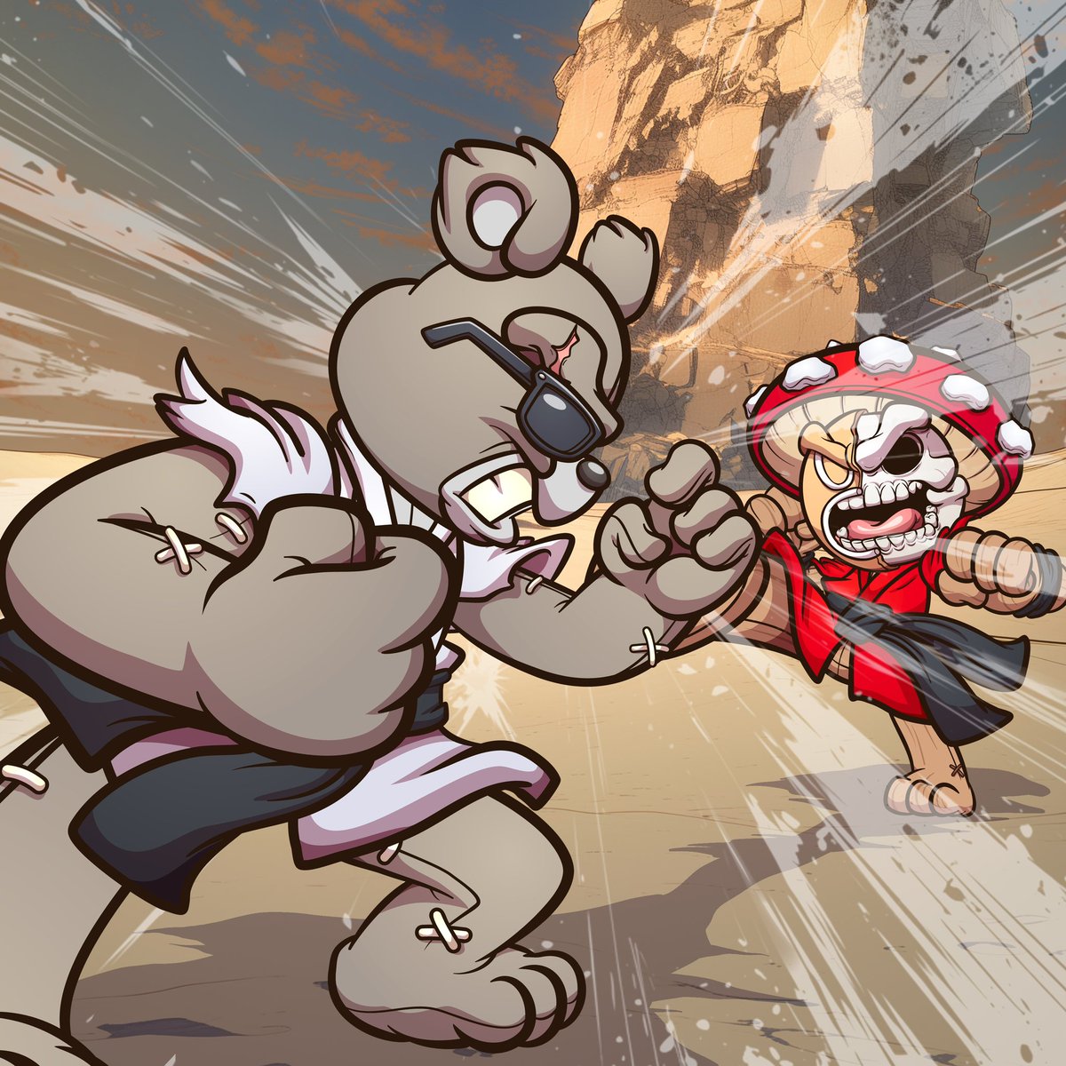 GM! It looks like it’s time for some sparring 😁☠️🐻💥💥💥