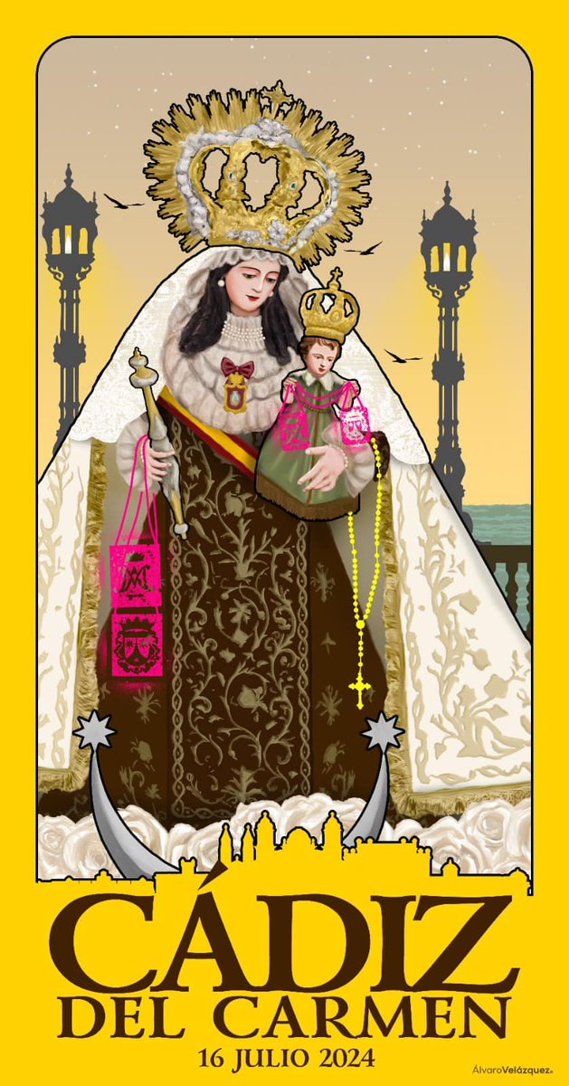 Cartel anunciador de La Virgen del Carmen de Cádiz 2024