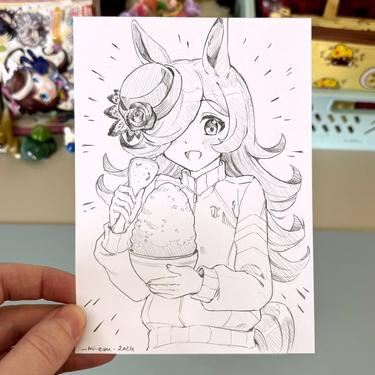 Mi_eau's tweet photo. It's Rice Shower time (best Uma Musume, if you ask me) https://t.co/9nCRbK9Yxx