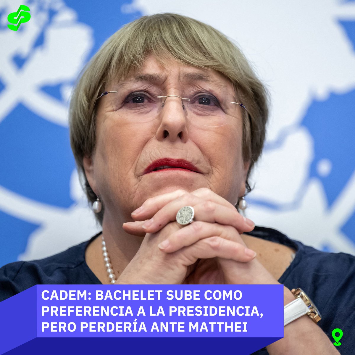 🟢En una nueva versión de la encuesta Plaza Pública de Cadem, la expresidenta Michelle Bachelet figura como la mejor ubicada del oficialismo dentro de las menciones espontáneas de los encuestados, con un 6% de intención de voto espontáneo.