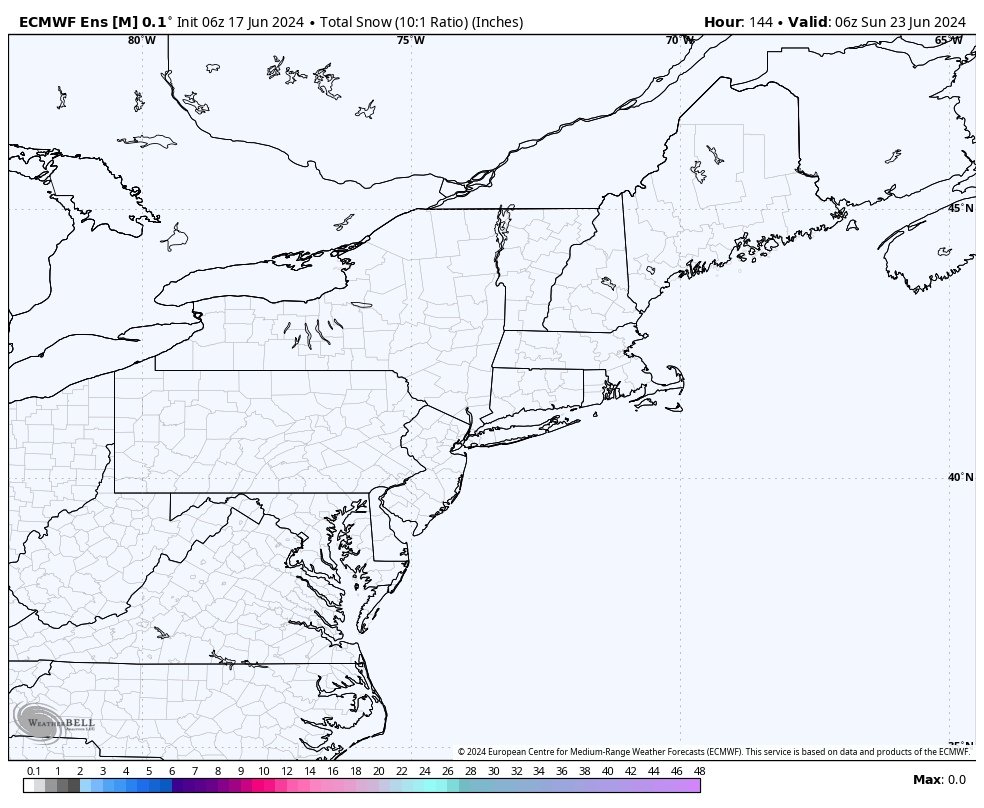 nymetrowx's tweet photo. Total snowfall forecast over the next week (in inches) https://t.co/VgbSvoIOK4