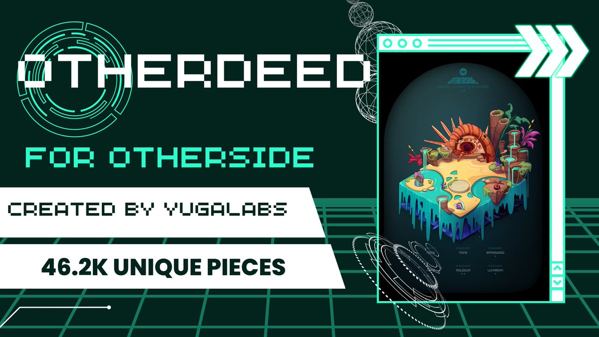 MetaObs_io's tweet photo. The Otherdeeds

Date of launch: April 2022
Creator: Yugolabs
Number: 46.2K
Link to the OpenSea: https://t.co/XvPqhyWeTs 
Link to the Website:https://t.co/mqN9dhNke5 

🌌 #Otherside #Otherdeeds #NFTs
@zebraAlphaMeta @UnsungCrypto @MissLadyLee https://t.co/6pL4sjJ3ot