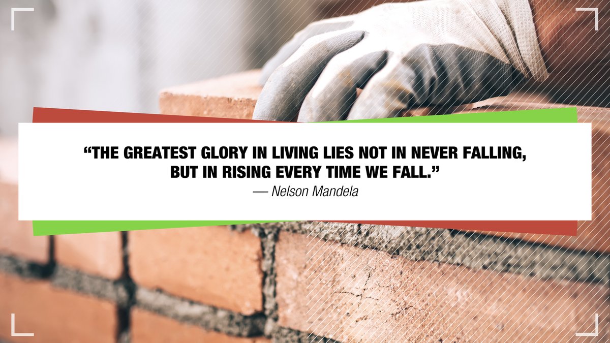“The greatest glory in living lies not in never falling, but in rising every time we fall.” — Nelson Mandela #motivationmonday