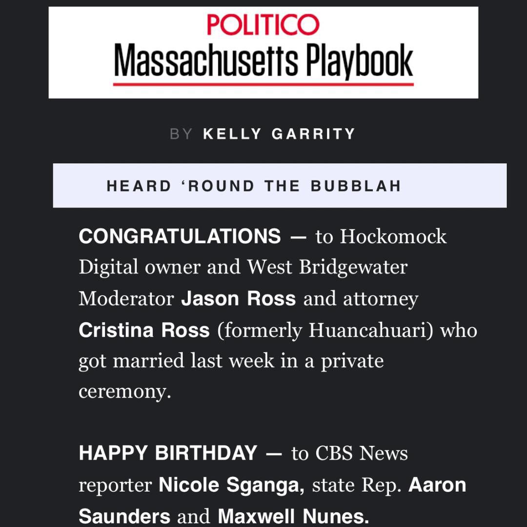 JasonRossMA's tweet image. Some exciting news published in @politico today!