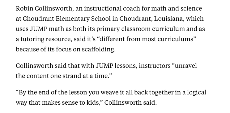 Anna Stokke (@rastokke) on Twitter photo This is a great article about JUMP Math, which is a charity that offers K-8 math instructional resources. It was created by mathematician and my good friend John Mighton <a href="/johnmighton/">@johnmighton</a>. Glad to see that more schools are adopting JUMP Math! the74million.org/article/jump-i… This is a great article about JUMP Math, which is a charity that offers K-8 math instructional resources. It was created by mathematician and my good friend John Mighton <a href="/johnmighton/">@johnmighton</a>. Glad to see that more schools are adopting JUMP Math! the74million.org/article/jump-i…