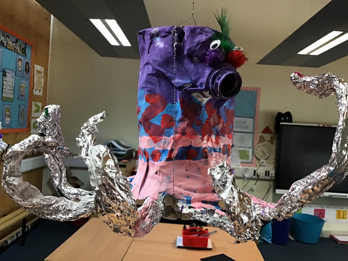 chadvaleprimary's tweet photo. #CVarts Check out Year 1’s amazing sea creature sculptures! ❤️🌟 https://t.co/krwaigzBuf