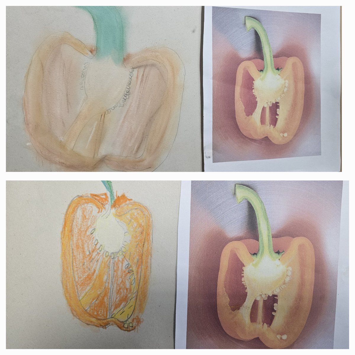 Y3OPS's tweet image. Some super art work today using our sketching skills and the techniques we learnt last week for smudging and blending pastels #art #whatsonthemenu