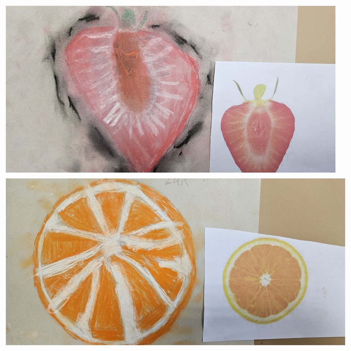 Y3OPS's tweet image. Some super art work today using our sketching skills and the techniques we learnt last week for smudging and blending pastels #art #whatsonthemenu