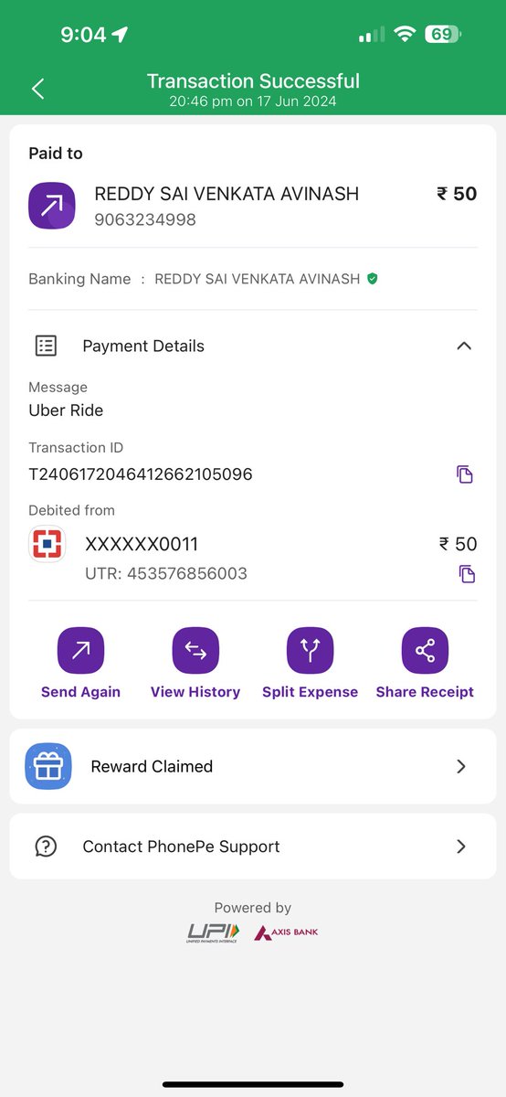shakeebahmer's tweet photo. Hello @Uber_Support @Uber_India @Uber 

I am having multiple payment issues with the Rides I take from your Uber app

I am being asked to pay to the rider/driver directly on G-Pay or PhonePe and that amount still reflects on my account as unpaid https://t.co/SnhpIqah9g