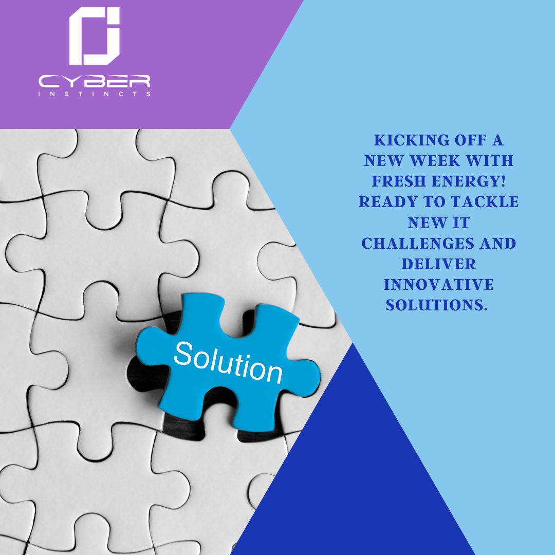 CyberInstincts1's tweet image. Kicking off a new week with fresh energy! 💼 Ready to tackle new IT challenges and deliver innovative solutions. 🚀 

#TechConsultancy #NewWeek #Innovation #programming #newmonth #developer #summer #python #may #code #june #webdeveloper #summertime #computerscience #coding