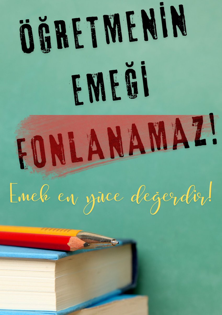 Öğretmenin emeği fonlanamaz!!!
Emek en yüce değerdir!!!
#öğretmen