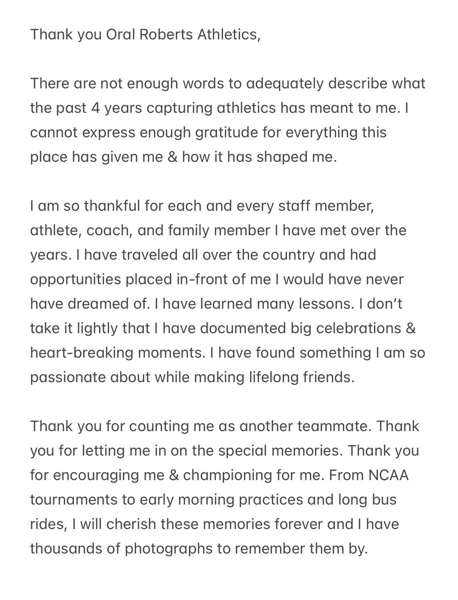 The best decision I made in college was being a creative student intern for ORU Athletics.