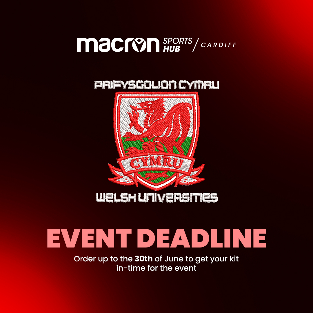 Calling all  <a href="/WelshUniSport/">Welsh Student Sport</a> Athletics &amp; Players. There is still time to order your kit ready for the big event!

Order up to the 30th to receive in time.

macronstorecardiff.co.uk/welsh-universi…