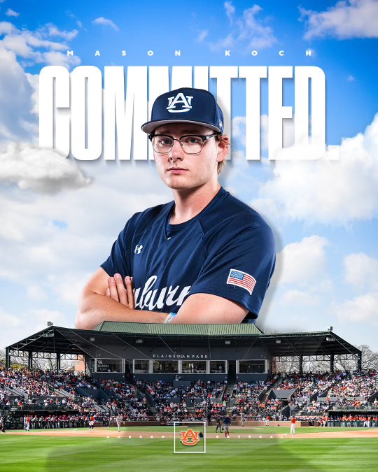 Mason Koch (@masonkoch328) on Twitter photo I am excited to announce that I will be continuing my academic and athletic career at Auburn University! Thank you to my family and friends for all of the support and thank you to my coaches for all of the help along the way. War Eagle! 🦅 <a href="/AuburnBaseball/">Auburn Baseball</a> I am excited to announce that I will be continuing my academic and athletic career at Auburn University! Thank you to my family and friends for all of the support and thank you to my coaches for all of the help along the way. War Eagle! 🦅 <a href="/AuburnBaseball/">Auburn Baseball</a>