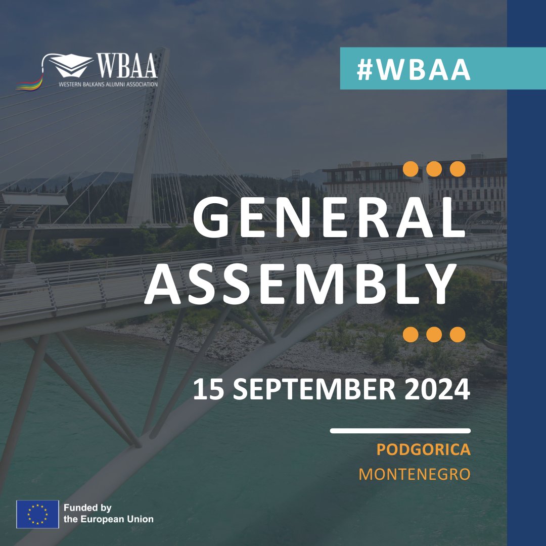 📡Reminder to all #WBAA members.

You can still register for the WBAA #GeneralAssembly! 

📆15 September 2024
🗺️ #Podgorica, Montenegro
📋Apply by Thursday 20 June

Sign up ➡️ bit.ly/4c9Go4S
More info ➡️ bit.ly/4aLZPj7