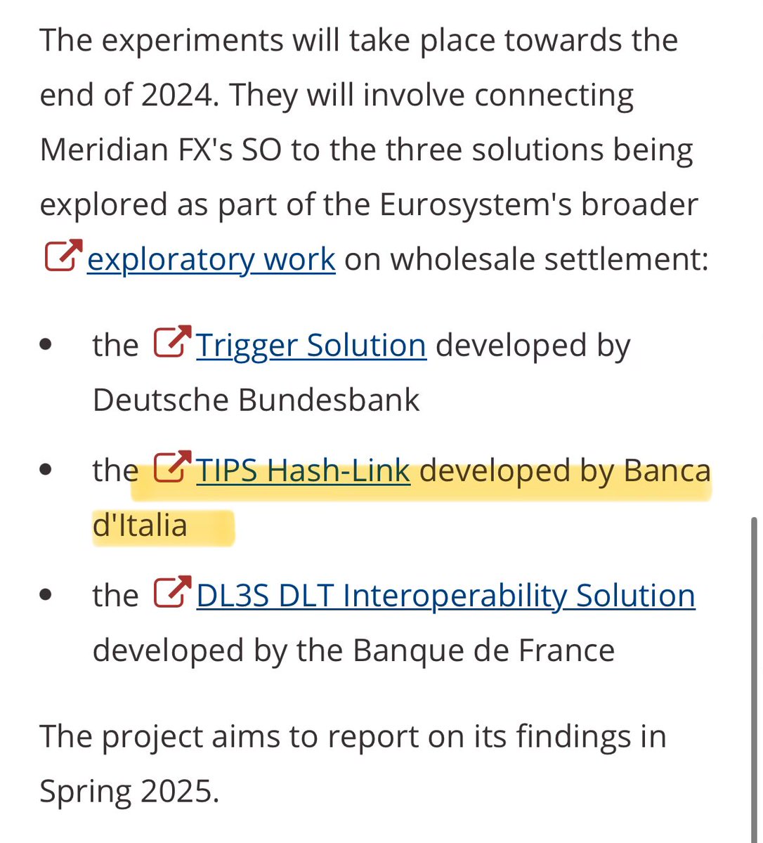 Mere289's tweet photo. Project #Meridian FX: joint project by the #Eurosystem, the London Centres of the @BIS_org Innovation Hub, and the @bankofengland, to test synchronised settlement in #FX 👀
https://t.co/1p4Gr09UKY
#TipsHashLink #Bancaditalia #ECB #Algorand #FX $ALGO ⛓️😎 https://t.co/F9S9u5YKsS