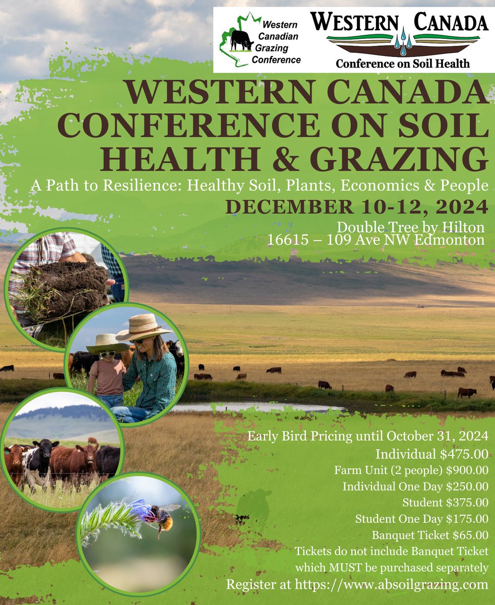 Registration is Live! Get your tickets for our 2024 Conference now at absoilgrazing.com/registration

Early Bird Pricing is available until October 31st. This conference sells fast, so don't delay!