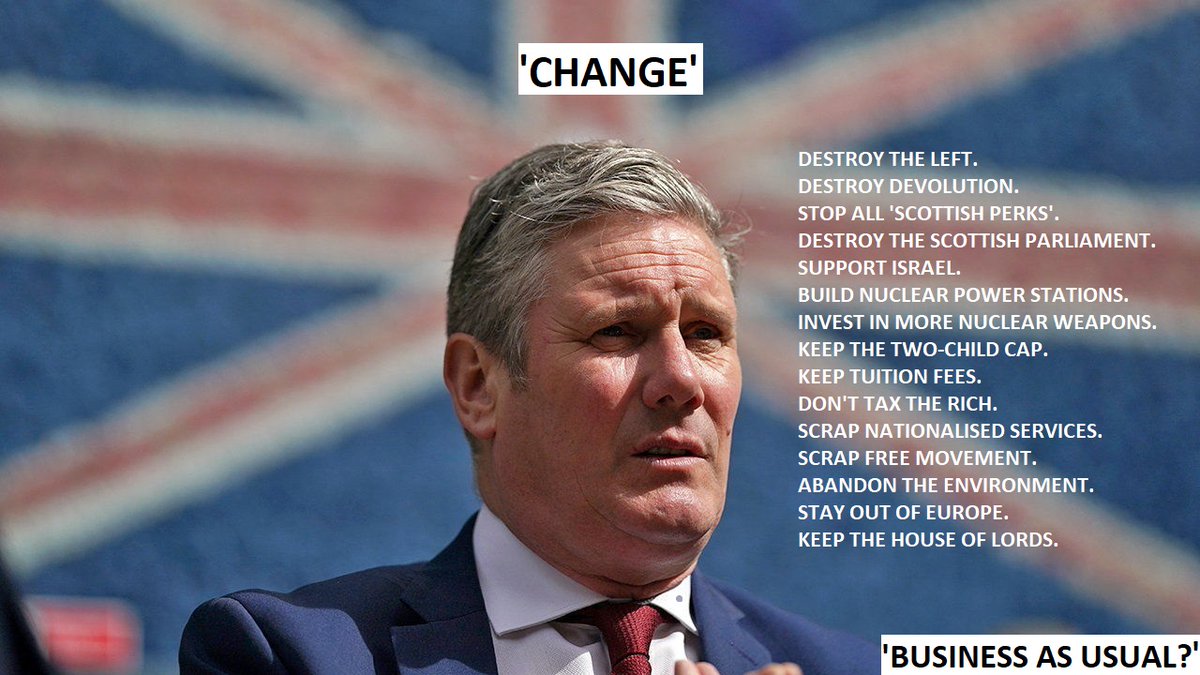 warriorbadger's tweet photo. Scots, you can safely ignore this pro Labour crap.
Aye, this is utter BS - suggesting we should vite pro Brexit Labour in Scotland π when the SNP poses a better prospect against Tory run seats.
Remember also, Starmer's vile #Labtervatives do NOT need your vote to win. He'll do that with the English vote alone.
Spread the word. IGNORE this website.