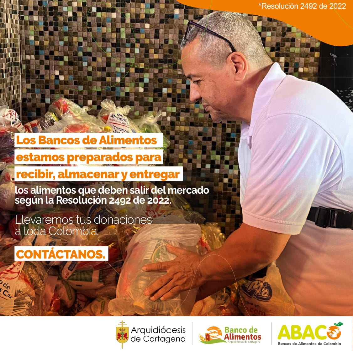 Cumple con la Resolución 2492! 📜✅
Desde el 15 de junio de 2024, los alimentos sin etiquetado nutricional deben ser retirados del mercado. ¡No los desperdicies! Dona según la Ley 1990 de 2019. 🍏💼 #BancosDeAlimentos #ABACO