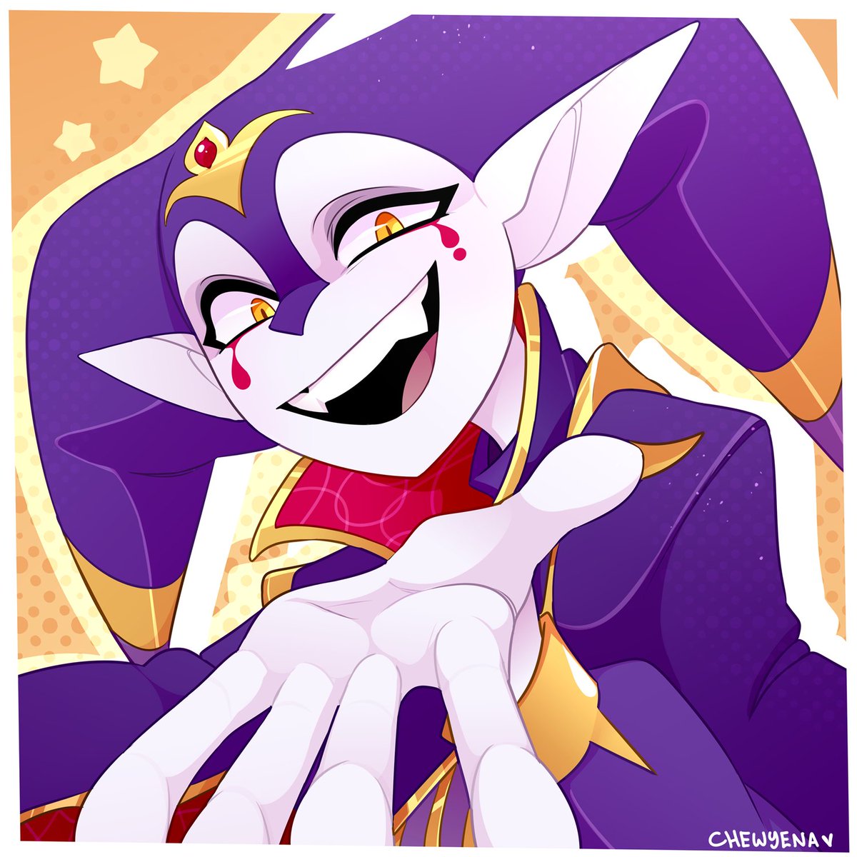 Chewyeena's tweet image. Revisited my #BalanWonderworld oc Mayhem! I&apos;ve missed drawing him 💜 #BWW