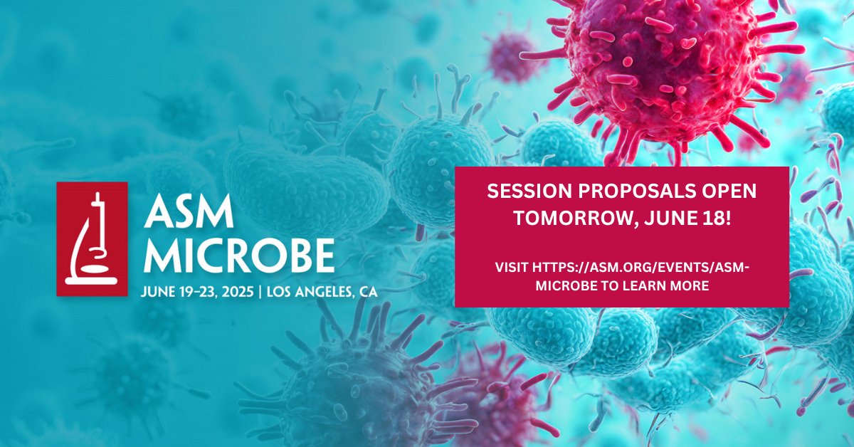 Thank you for joining us at ASM Microbe 2024! 🎉 We’re excited to invite you to next year’s meeting in Los Angeles. Session proposals for ASM Microbe 2025 open tomorrow. Don't miss your chance to shape the science you want to see! #CallForProposals asm.social/1VB