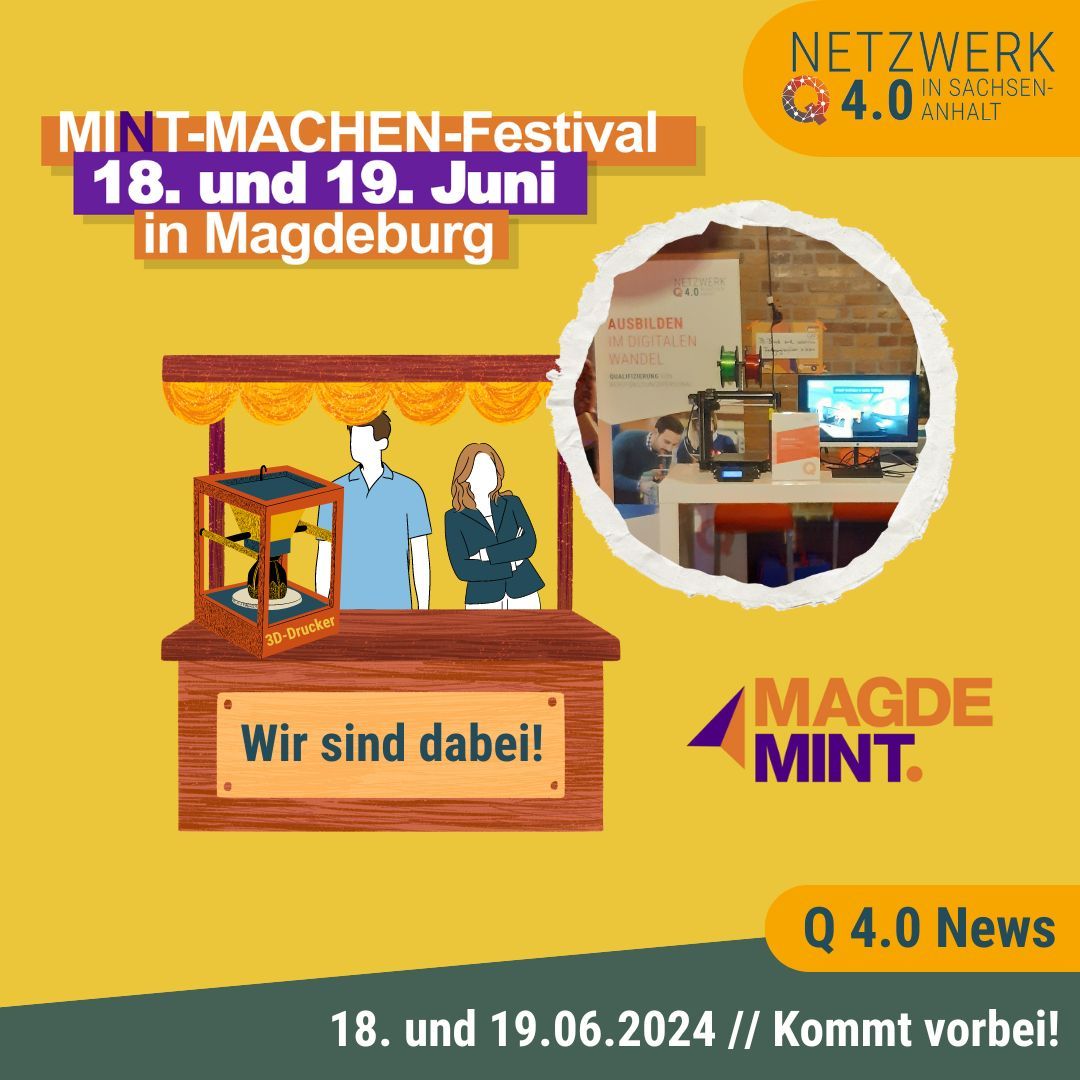 📢 Wir sind wieder dabei! Besucht uns morgen und übermorgen auf dem MINT-MACHEN-Festival 2024 in Magdeburg! 🌟 Das Festival richtet sich an Kinder und Jugendliche ab der 4. Klasse sowie ihre Eltern, Großeltern, Lehrerinnen und Erzieherinnen. Infos unter: kurzlinks.de/2876