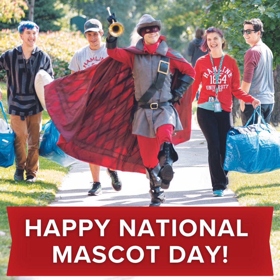 This National Mascot Day, give a rousing and enthusiastic cheer for our mascot, the Piper!

For nearly 100 years, the Piper has helped to inspire Hamline students to be courageous, determined, and driven to be changemakers in their communities.
